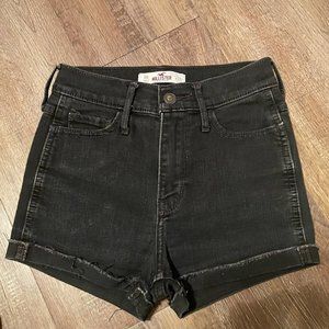 00 High Waisted Hollister Black Denim Shorts